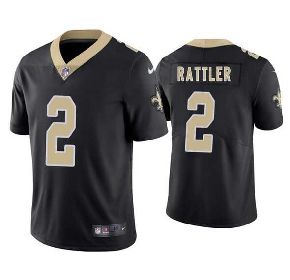 Men & Women & Youth New Orleans Saints #2 Spencer Rattler Black 2025 Vapor Limited Stitched Jersey